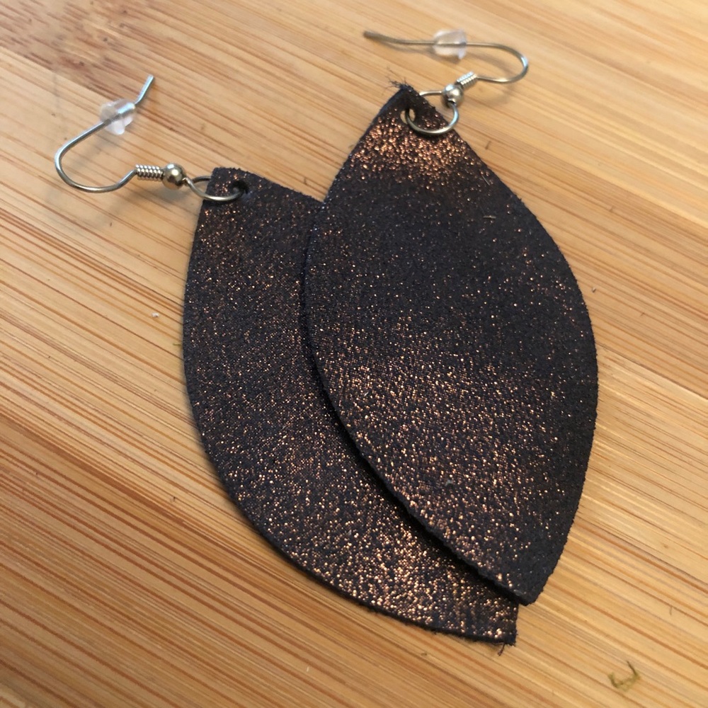 New handmade leather earrings